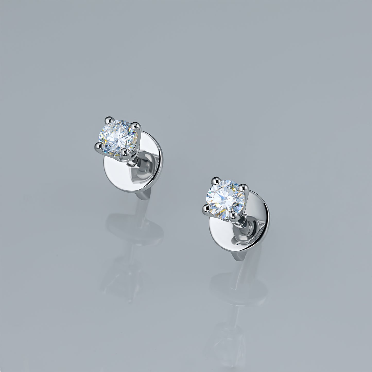 14K White Gold Earring Studs with Lab-Created Diamonds 0.690 CT.TW
