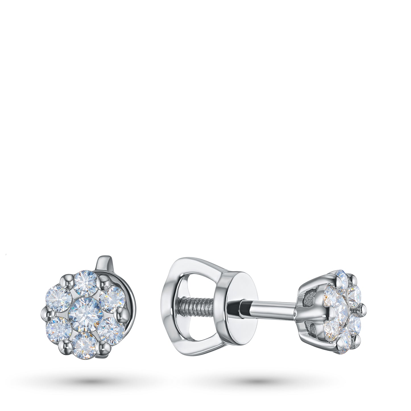 14K White Gold Earring Studs with Lab-Created Diamonds 0.34 CT.TW