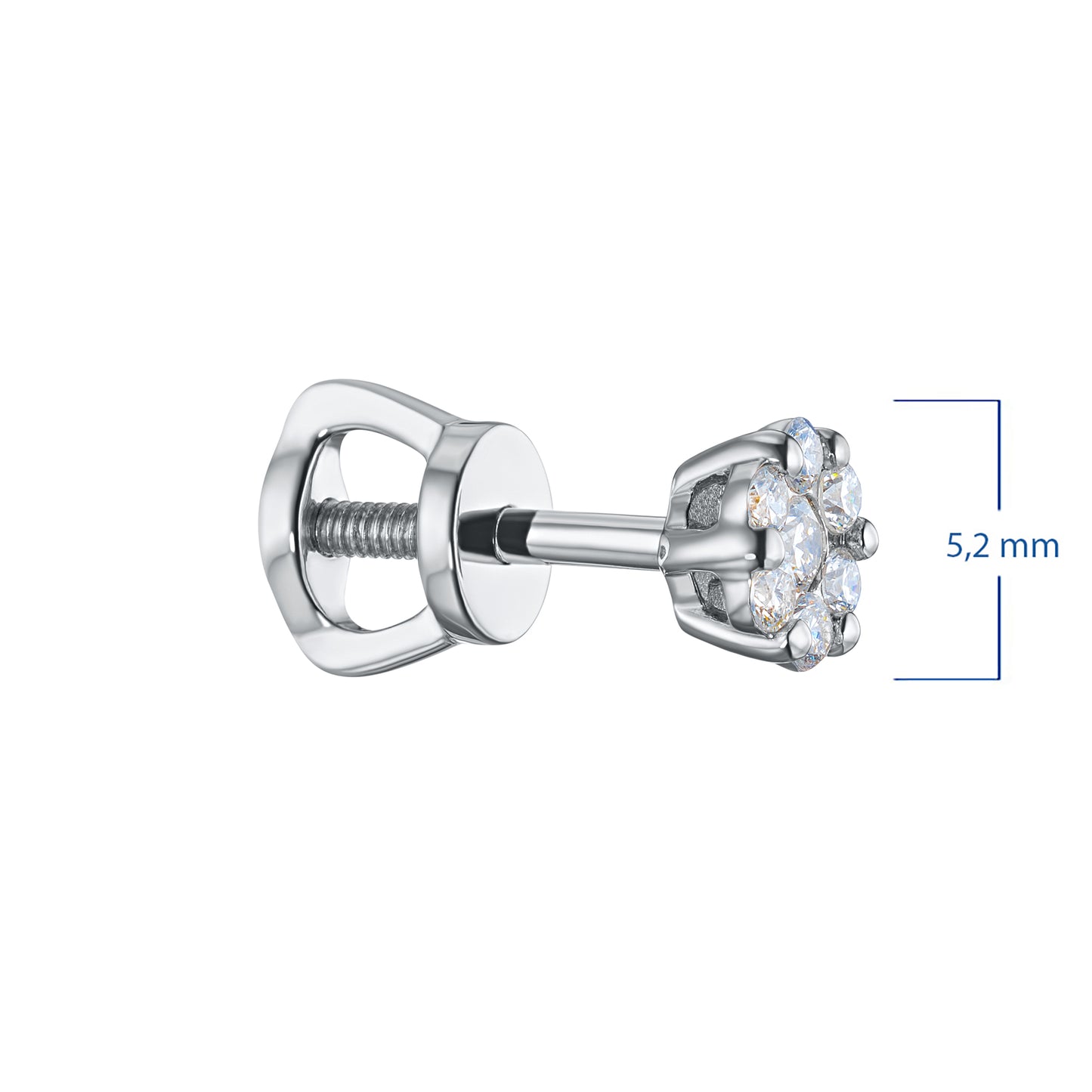 14K White Gold Earring Studs with Lab-Created Diamonds 0.34 CT.TW