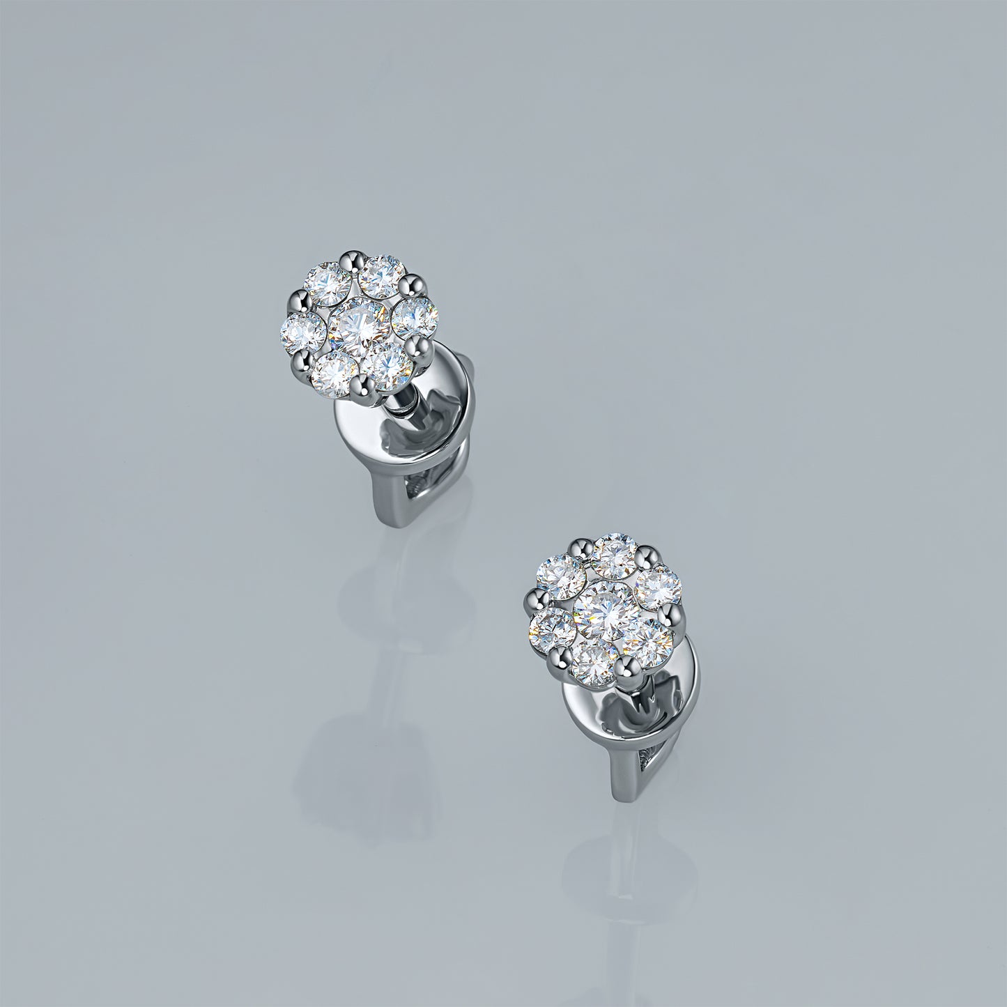 Sterling Silver Earring Studs with Lab-Created Diamonds 0.300 CT.TW
