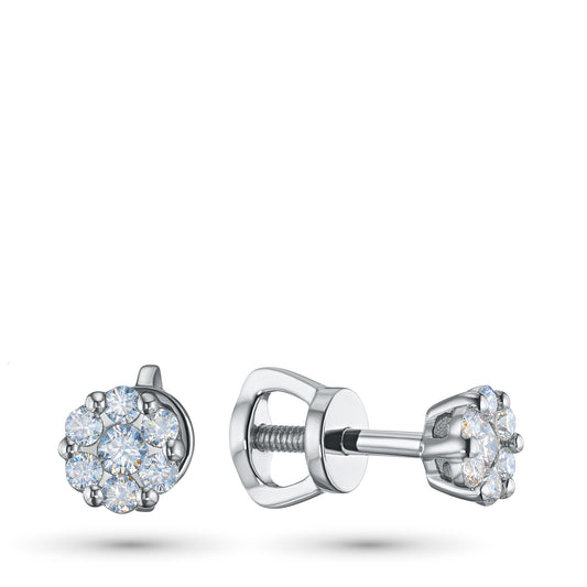 Sterling Silver Earring Studs with Lab-Created Diamonds 0.300 CT.TW