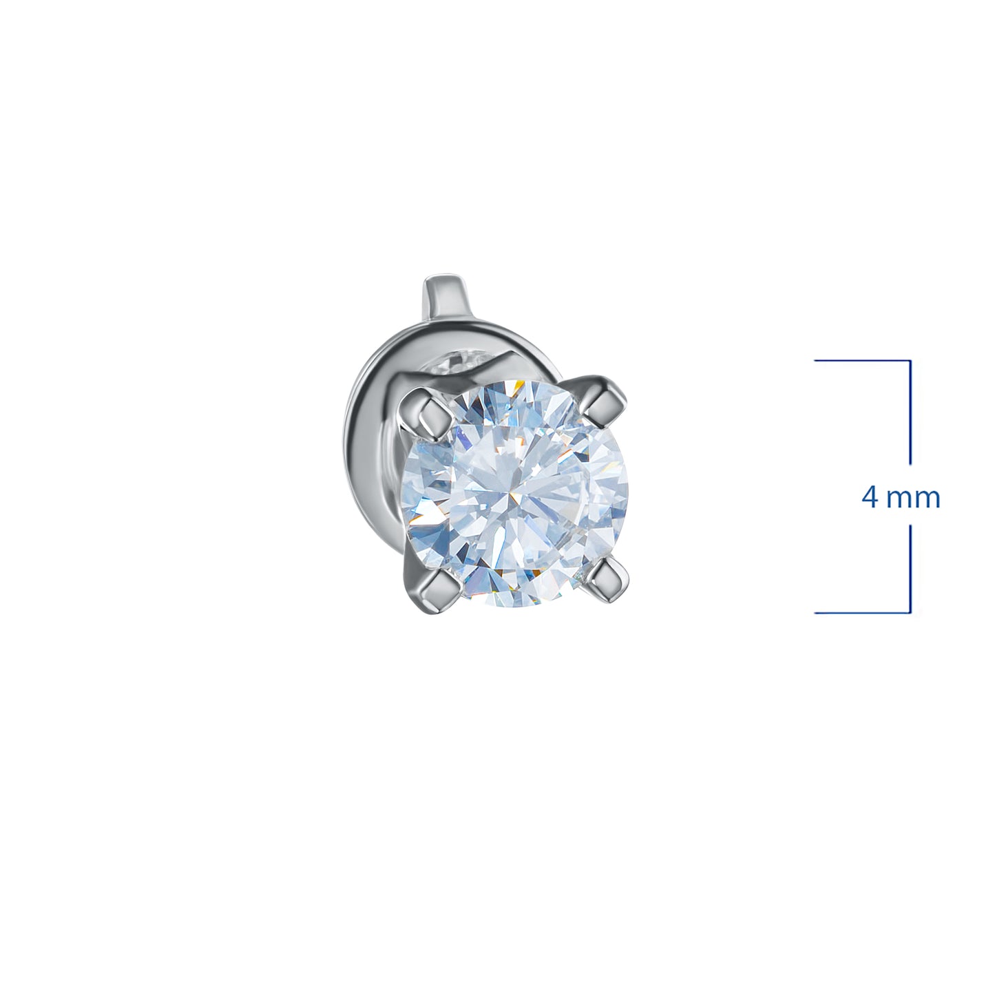 Sterling Silver Earring Studs with Lab-Created Diamonds 0.090 CT.TW