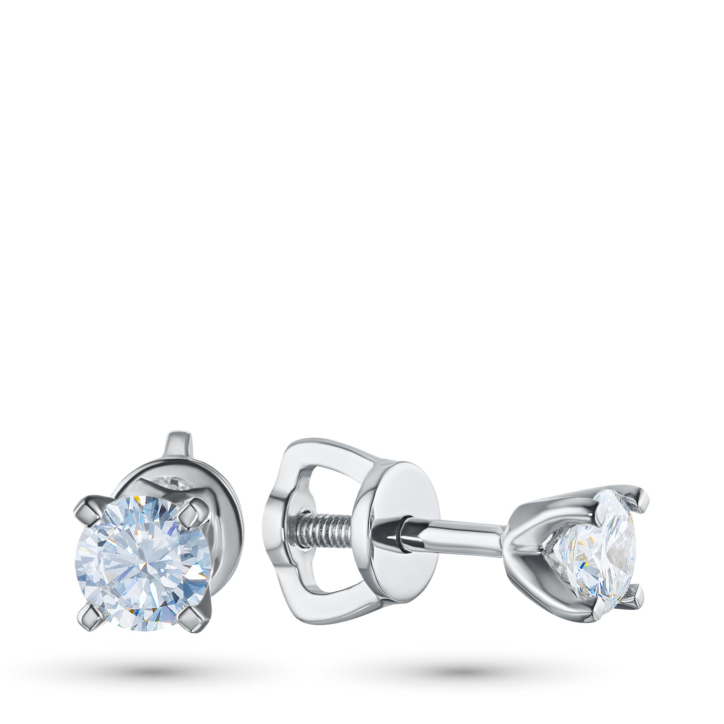 Sterling Silver Earring Studs with Lab-Created Diamonds 0.090 CT.TW