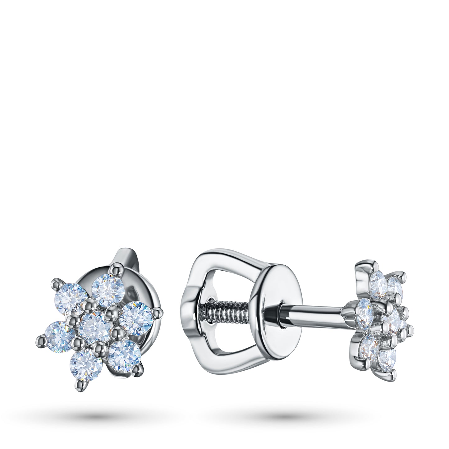 Sterling Silver Earring Studs with Lab-Created Diamonds 0.210 CT.TW