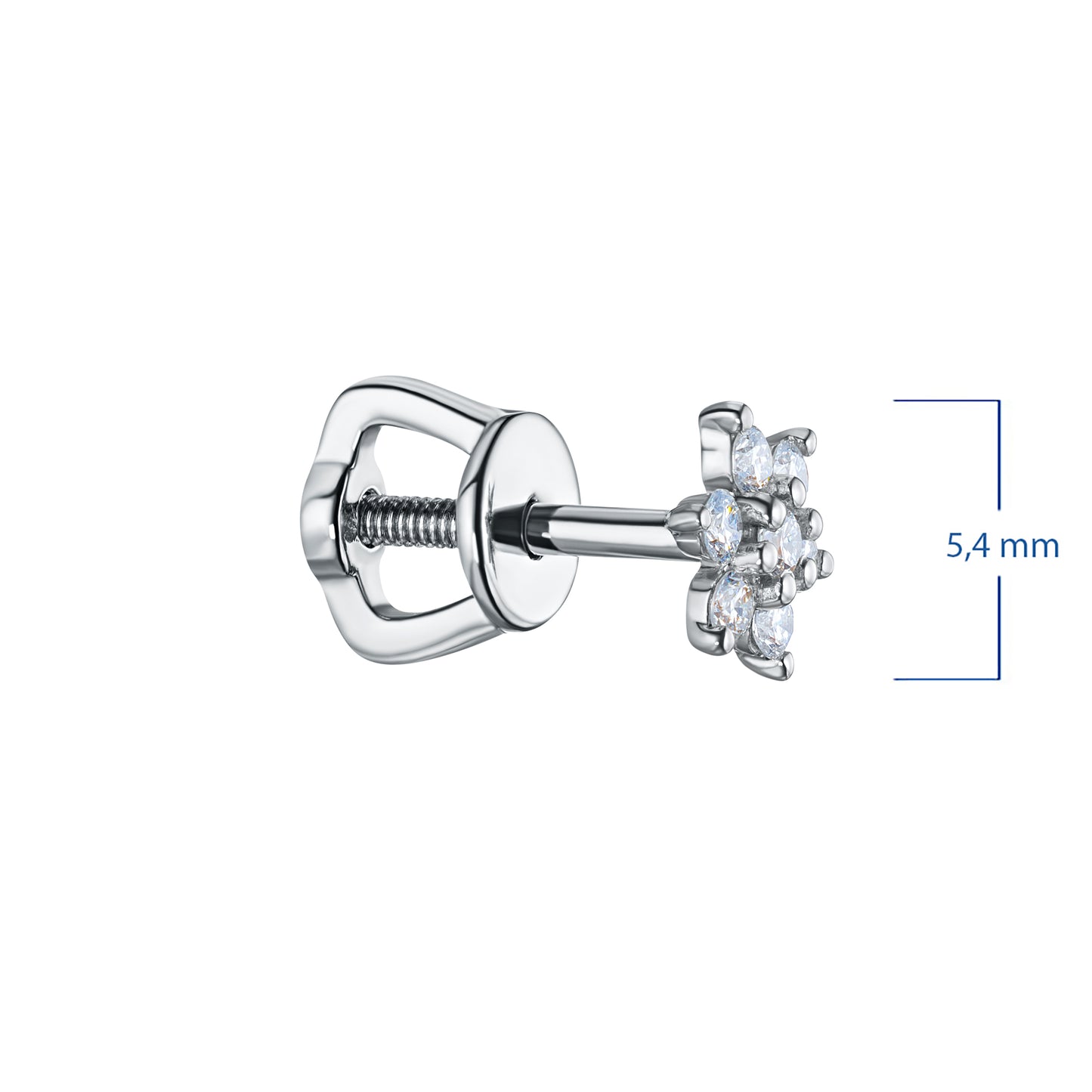 Sterling Silver Earring Studs with Lab-Created Diamonds 2.230 CT.TW