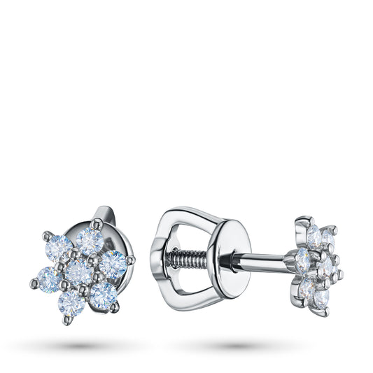 Sterling Silver Earring Studs with Lab-Created Diamonds 2.230 CT.TW