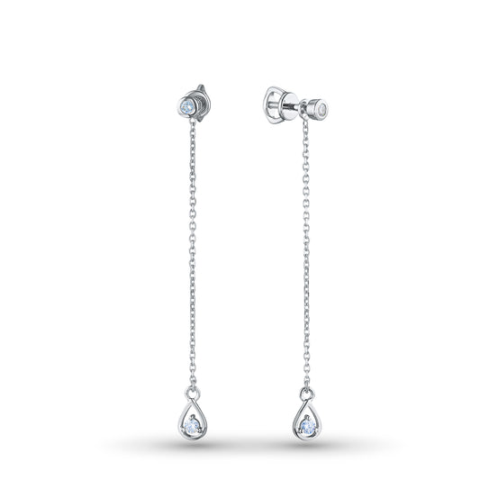 Sterling Silver Earring Studs with Lab-Created Diamonds 0.210 CT.TW