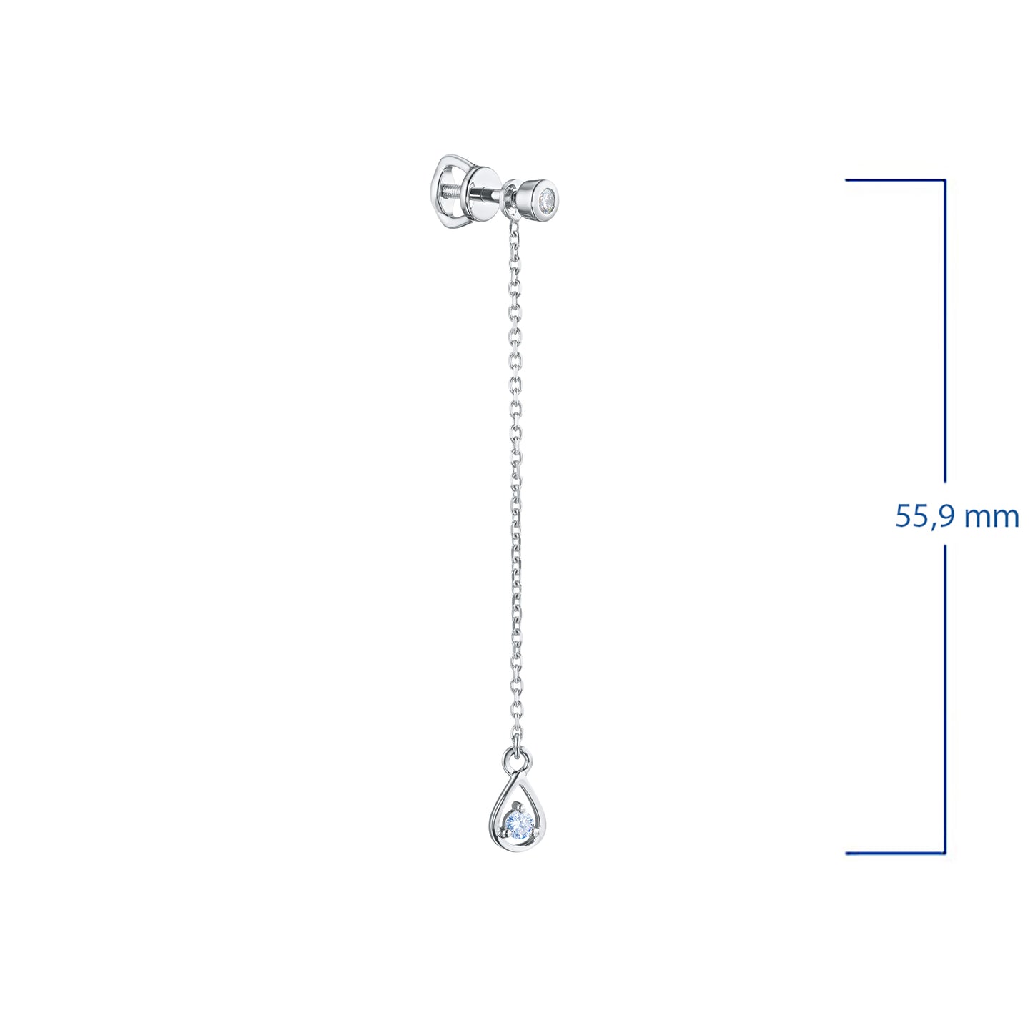 Sterling Silver Earring Studs with Lab-Created Diamonds 0.400 CT.TW