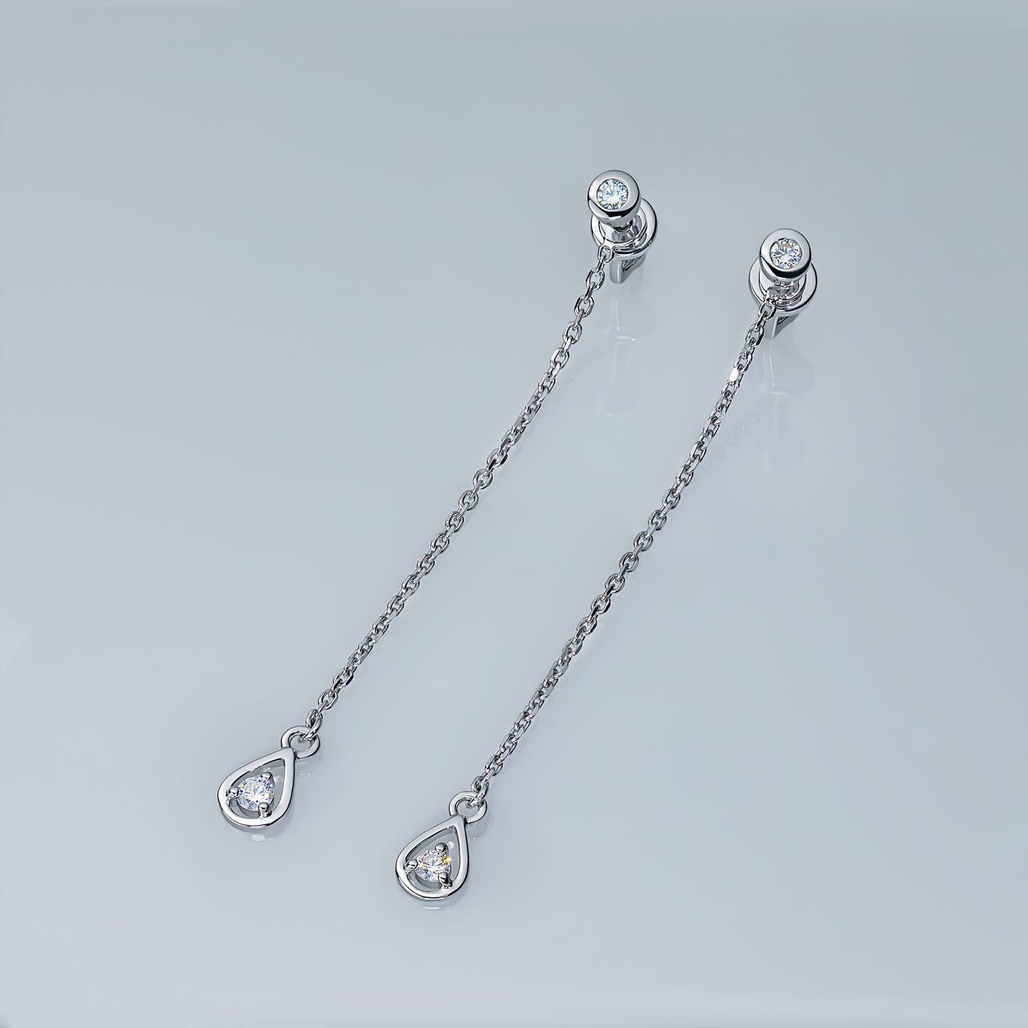 Sterling Silver Earring Studs with Lab-Created Diamonds 0.210 CT.TW