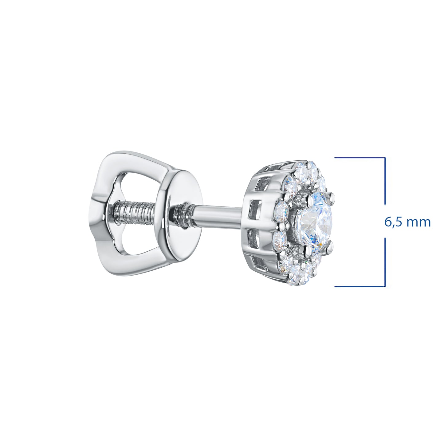 14K White Gold Earring Studs with Lab-Created Diamonds 0.53 CT.TW
