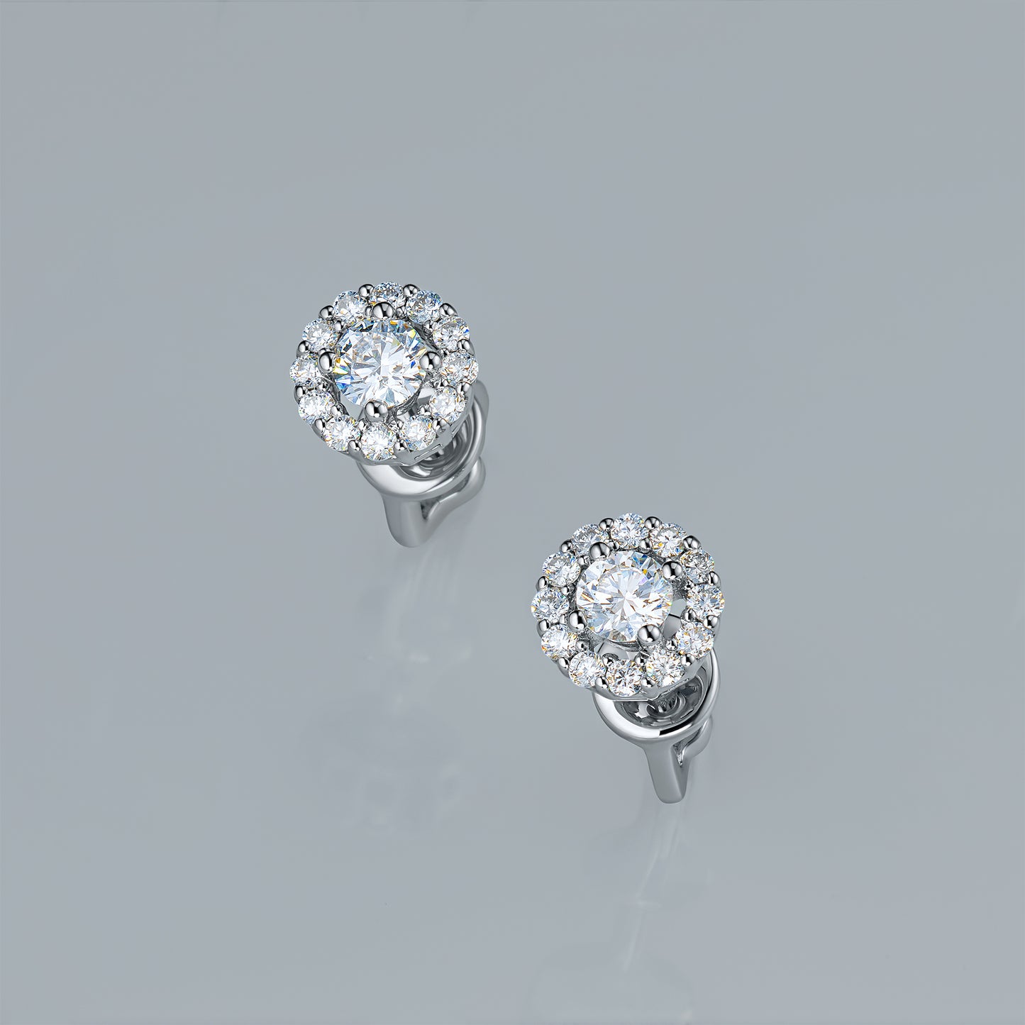 14K White Gold Earring Studs with Lab-Created Diamonds 0.53 CT.TW