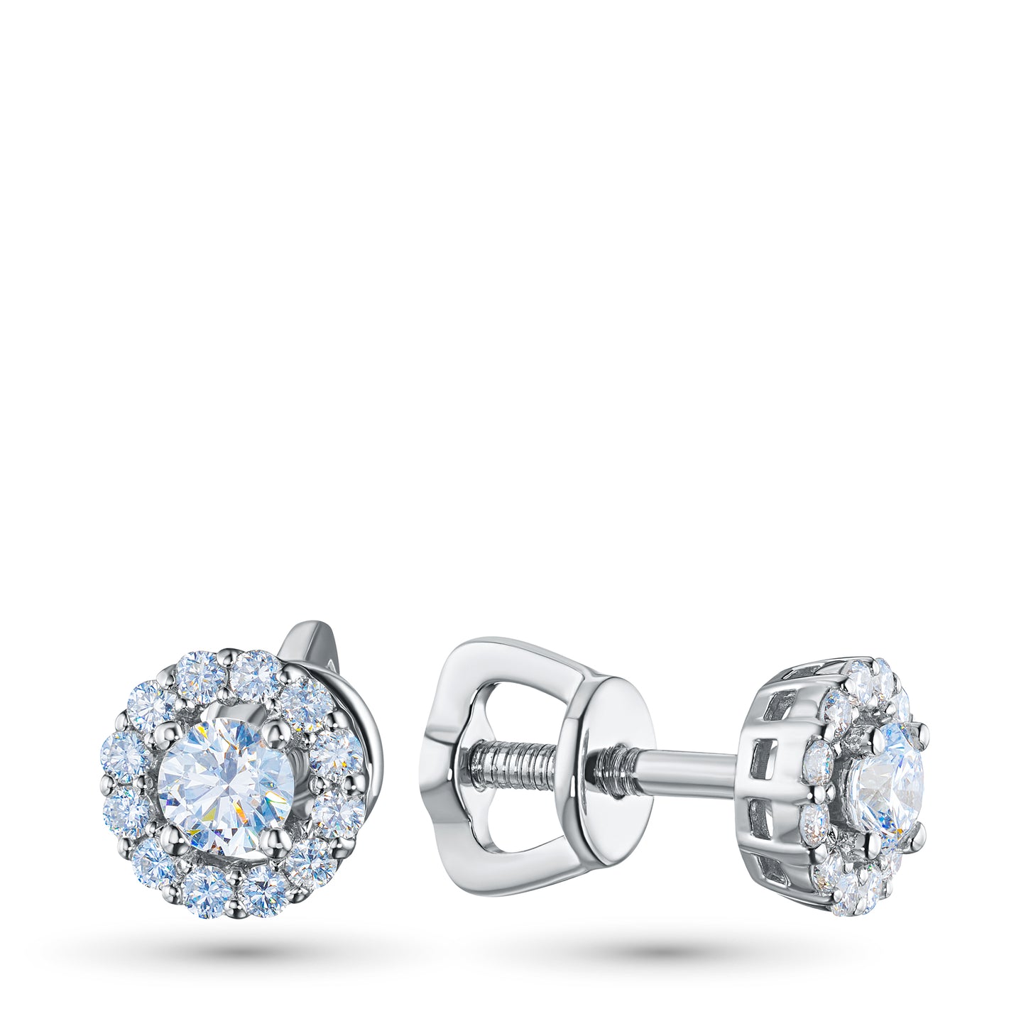 14K White Gold Earring Studs with Lab-Created Diamonds 0.53 CT.TW