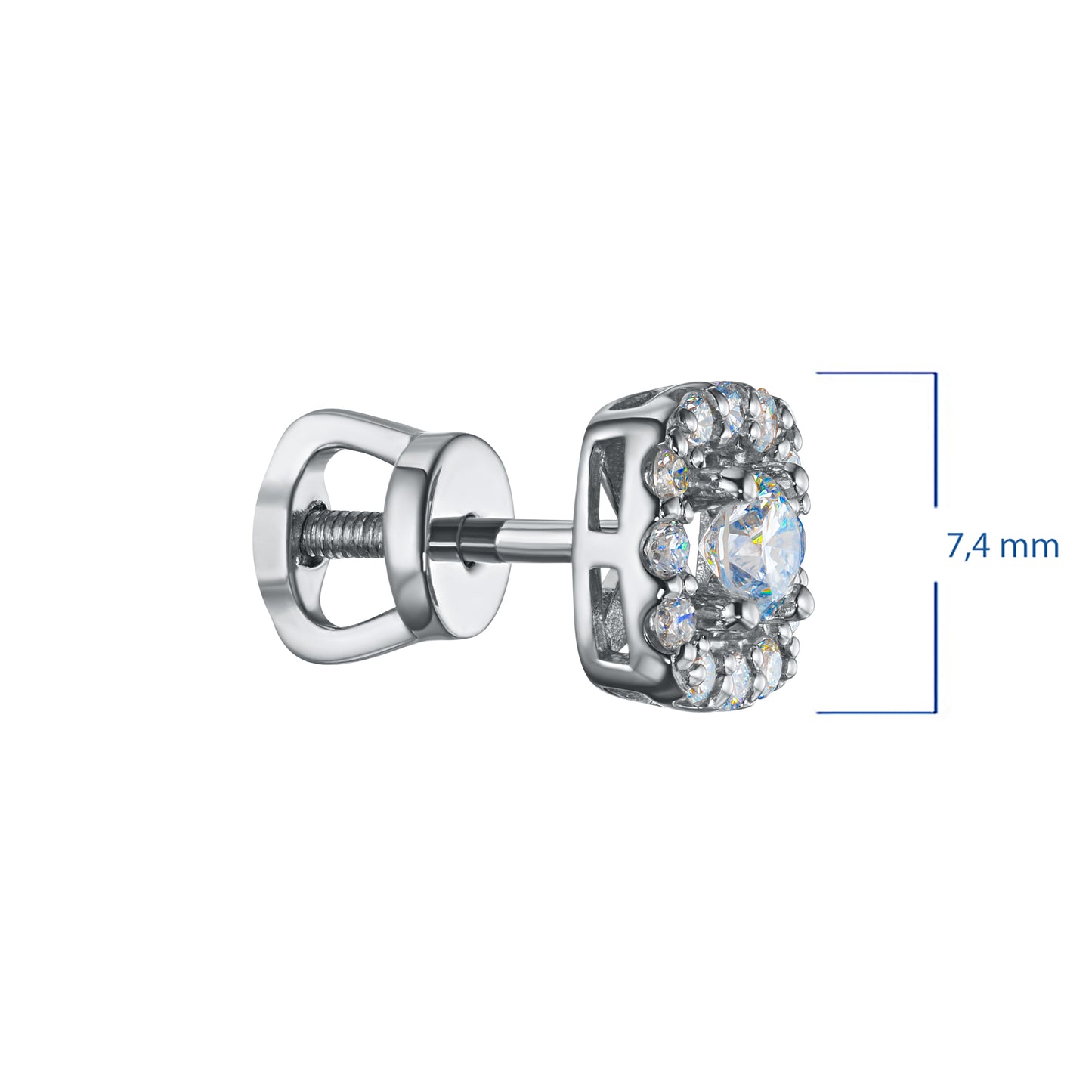 Sterling Silver Earring Studs with Lab-Created Diamonds 0.440 CT.TW