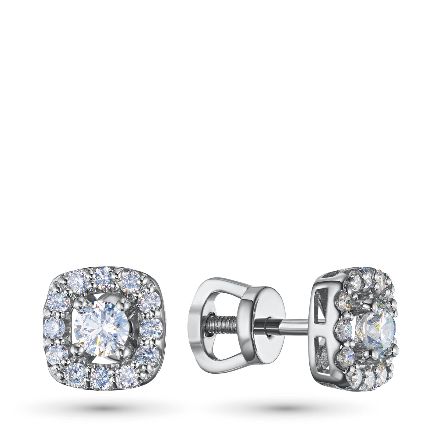 Sterling Silver Earring Studs with Lab-Created Diamonds 0.440 CT.TW