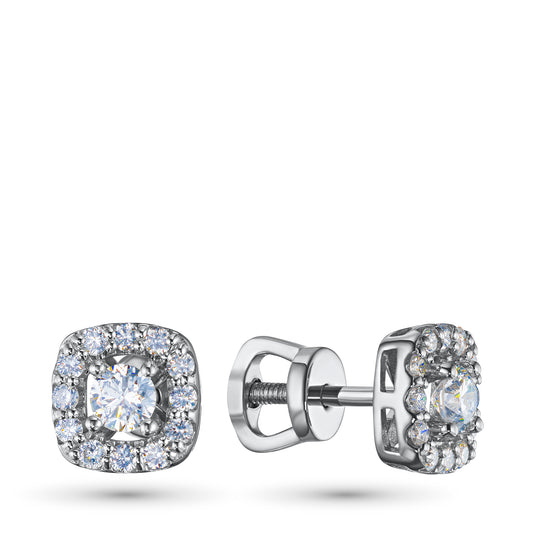 Sterling Silver Earring Studs with Lab-Created Diamonds 0.440 CT.TW
