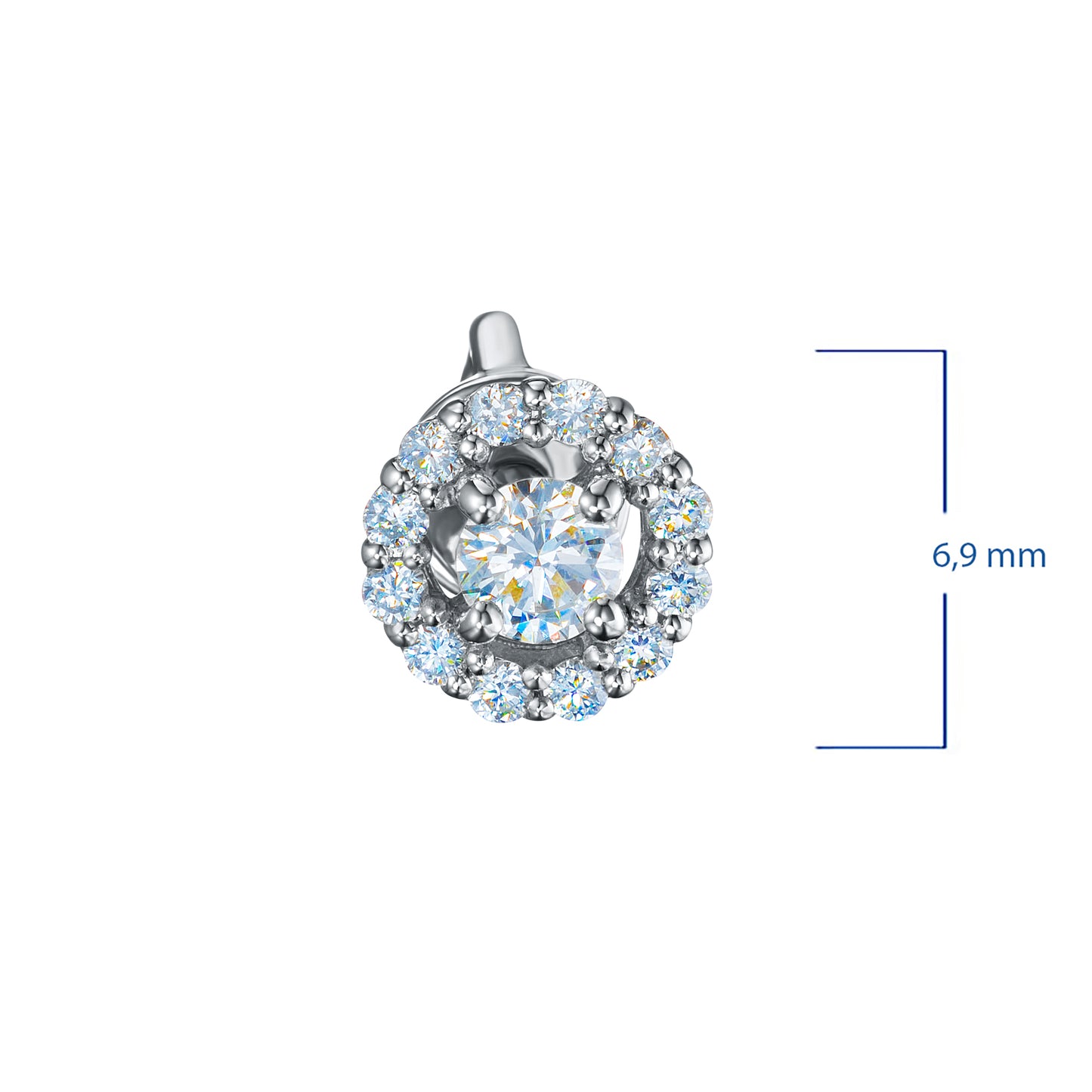 Sterling Silver Earring Studs with Lab-Created Diamonds 7.650 CT.TW