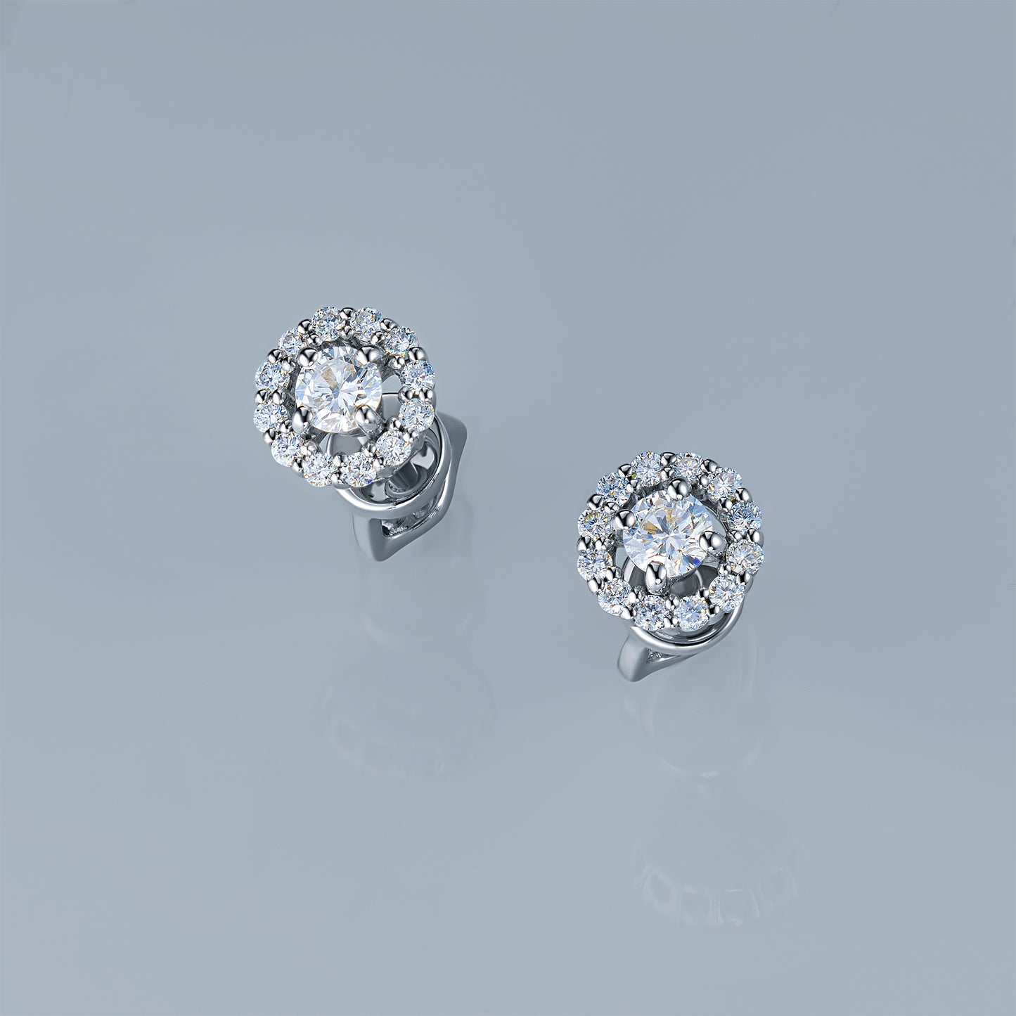 Sterling Silver Earring Studs with Lab-Created Diamonds 7.650 CT.TW