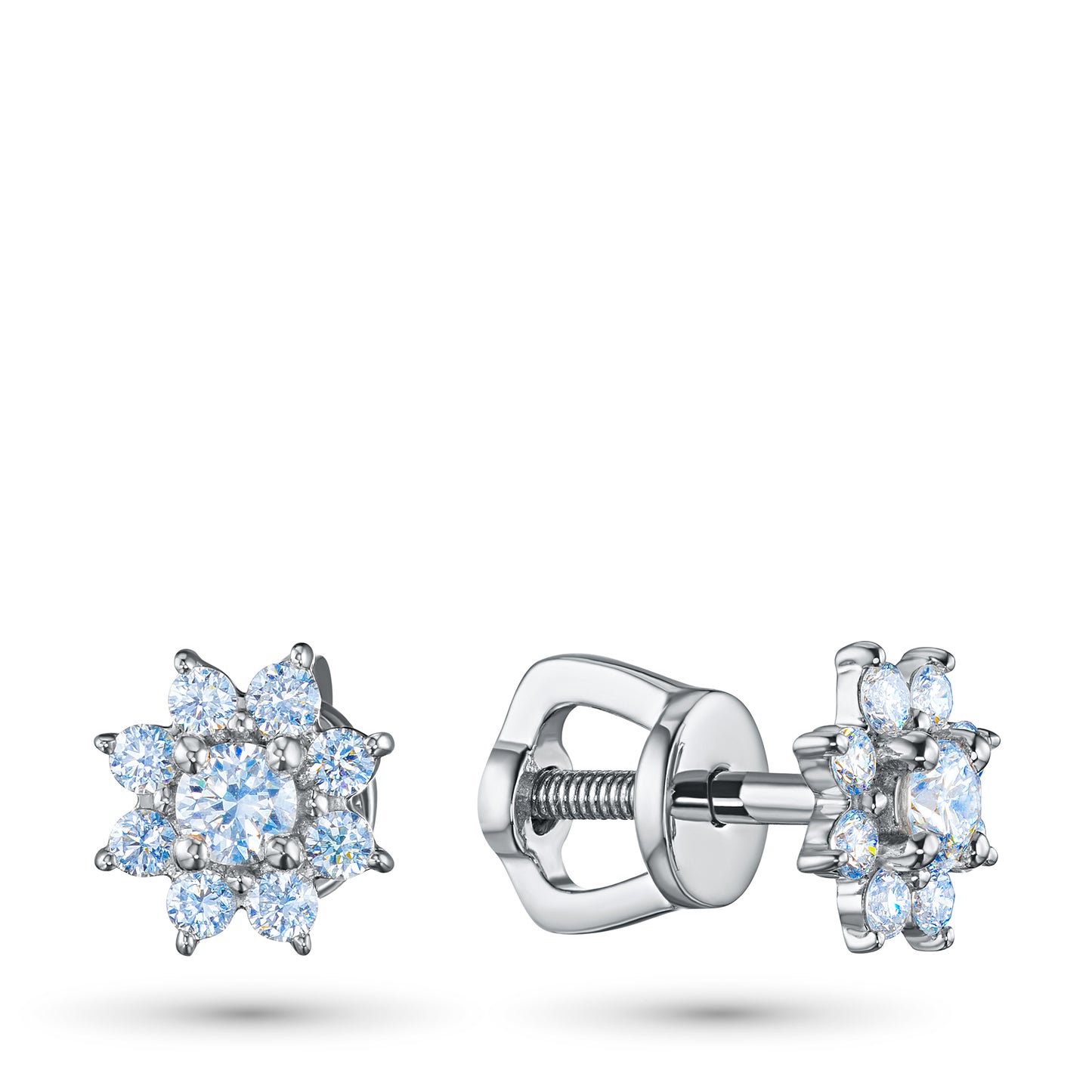 14K White Gold Earring Studs with Lab-Created Diamonds 0.36 CT.TW
