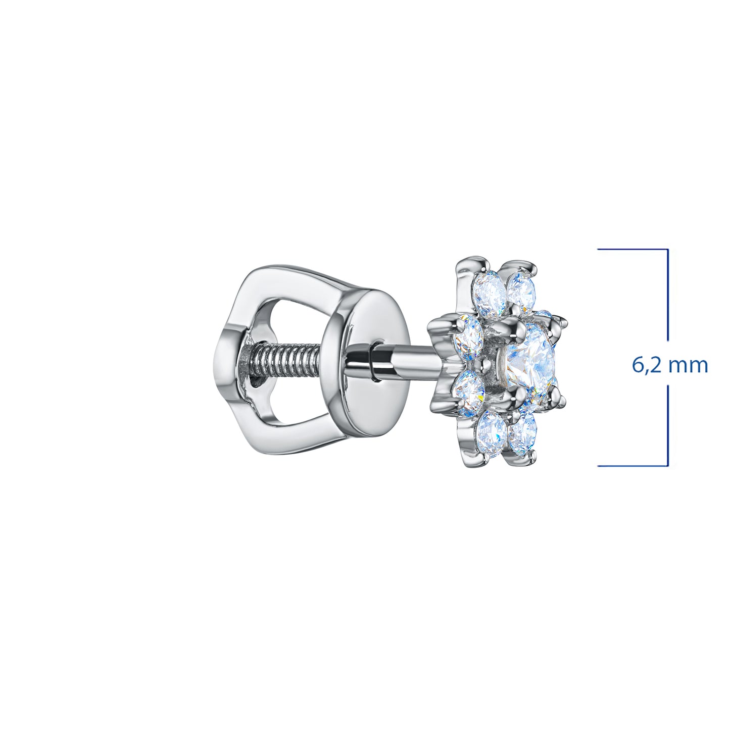 14K White Gold Earring Studs with Lab-Created Diamonds 0.36 CT.TW