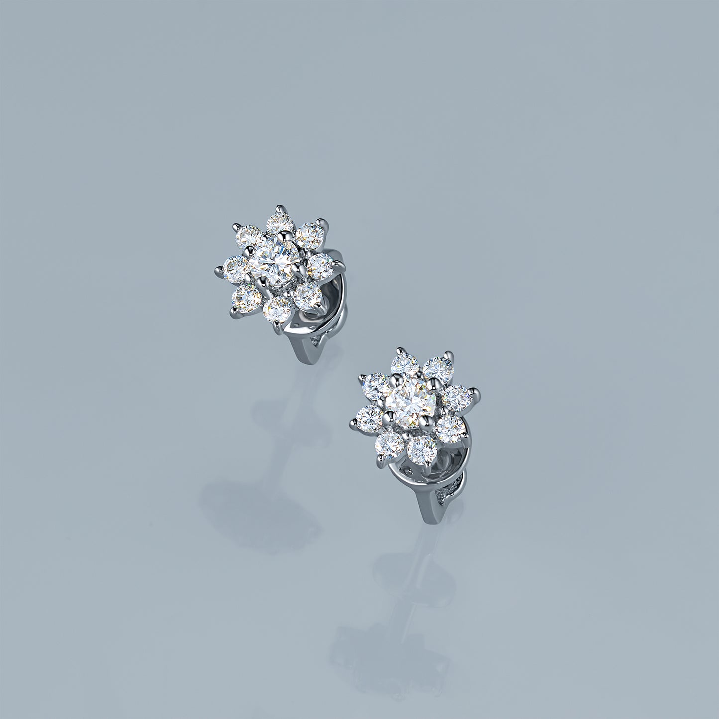14K White Gold Earring Studs with Lab-Created Diamonds 0.36 CT.TW