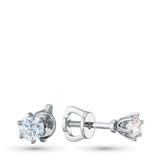 Sterling Silver Earring Studs with Lab-Created Diamonds 0.450 CT.TW