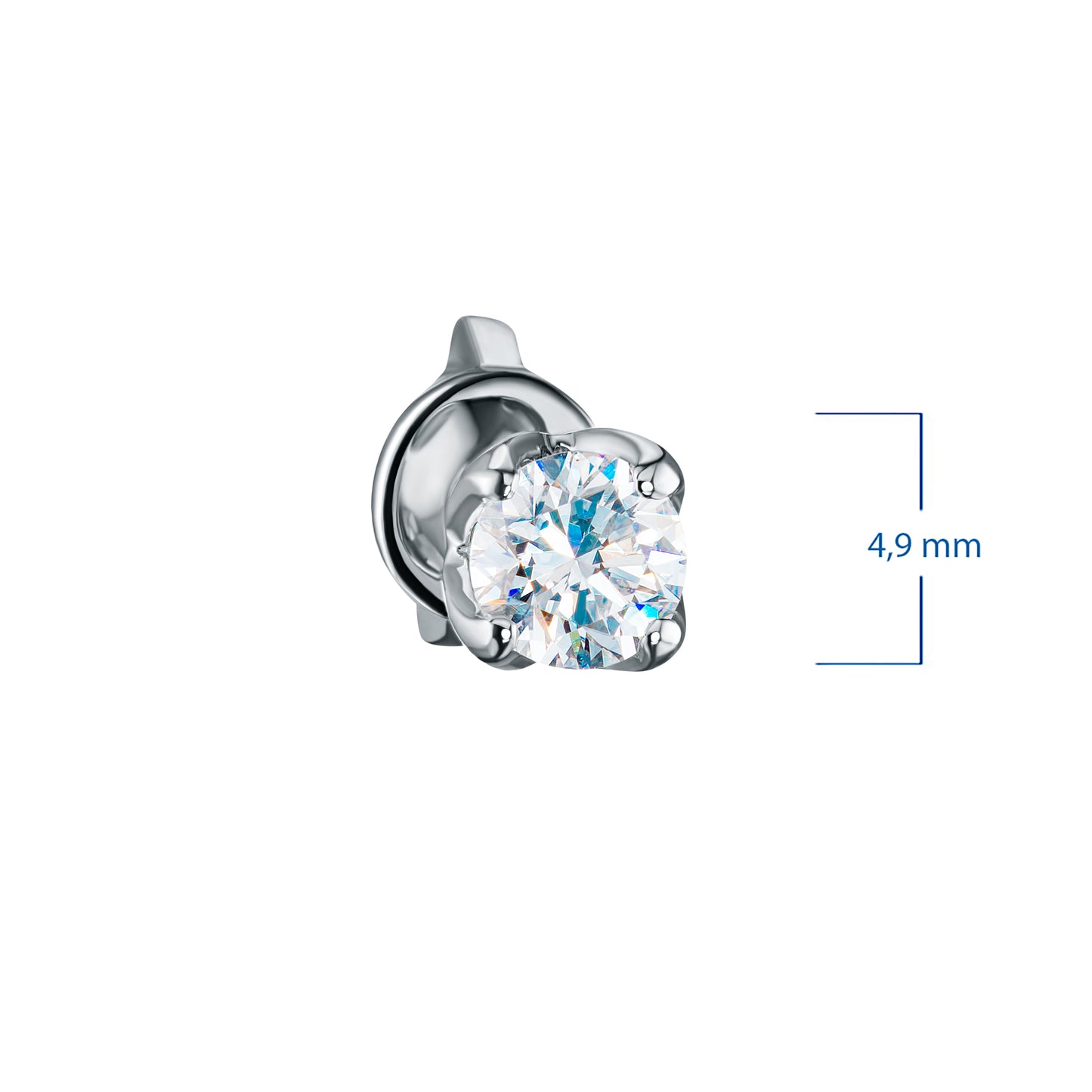 Sterling Silver Earring Studs with Lab-Created Diamonds 0.450 CT.TW