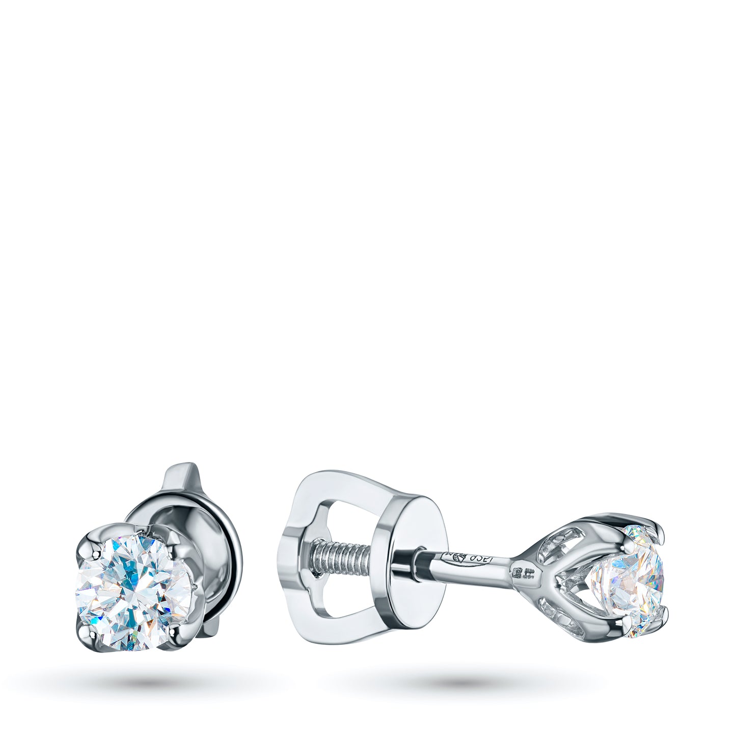 Sterling Silver Earring Studs with Lab-Created Diamonds 0.450 CT.TW