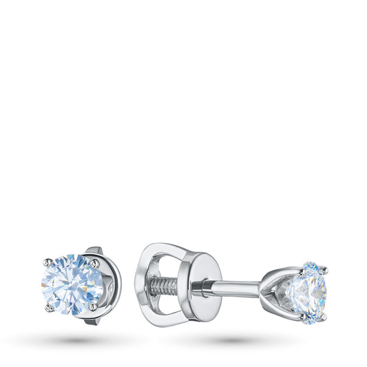 Sterling Silver Earring Studs with Lab-Created Diamonds 0.550 CT.TW