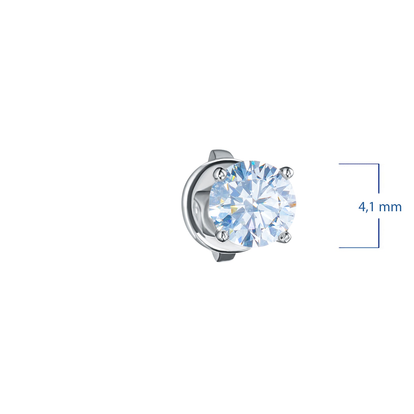 Sterling Silver Earring Studs with Lab-Created Diamonds 0.550 CT.TW