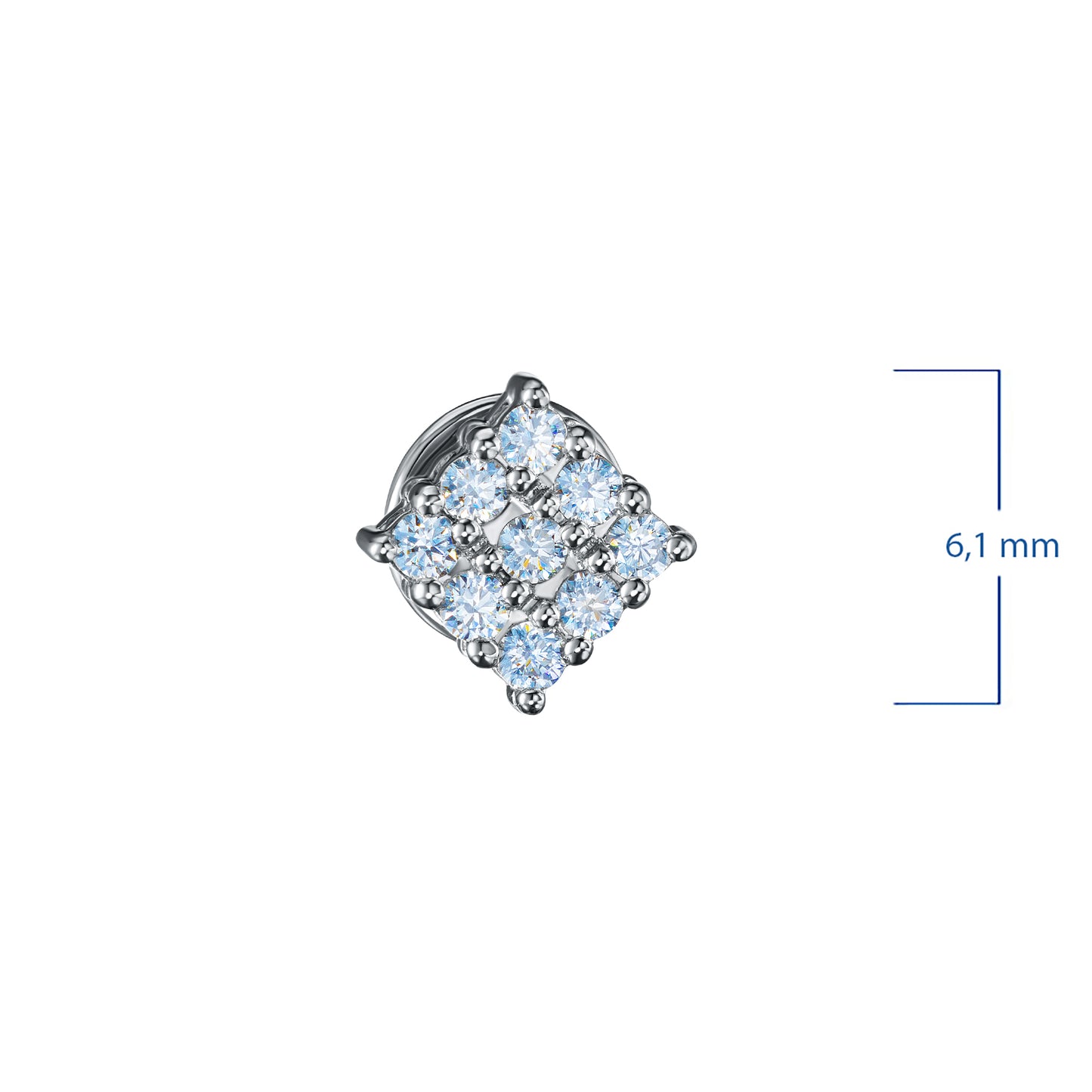 14K White Gold Earring Studs with Lab-Created Diamonds 0.350 CT.TW