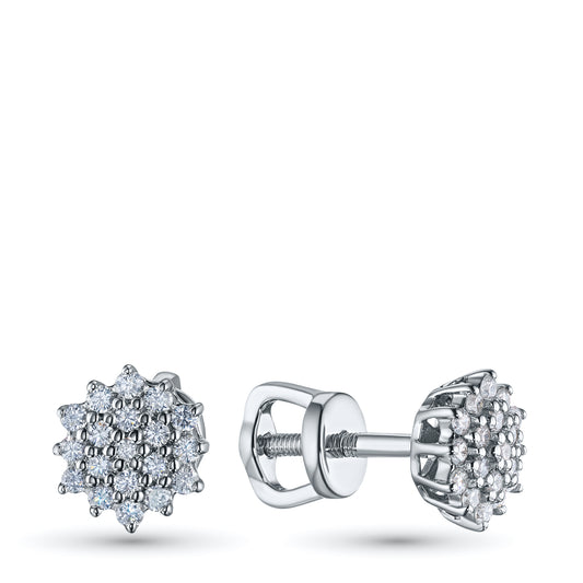 Sterling Silver Earring Studs with Lab-Created Diamonds 0.230 CT.TW