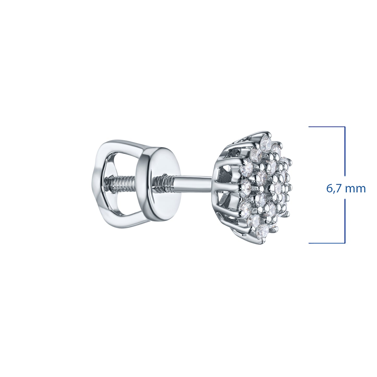 Sterling Silver Earring Studs with Lab-Created Diamonds 0.230 CT.TW