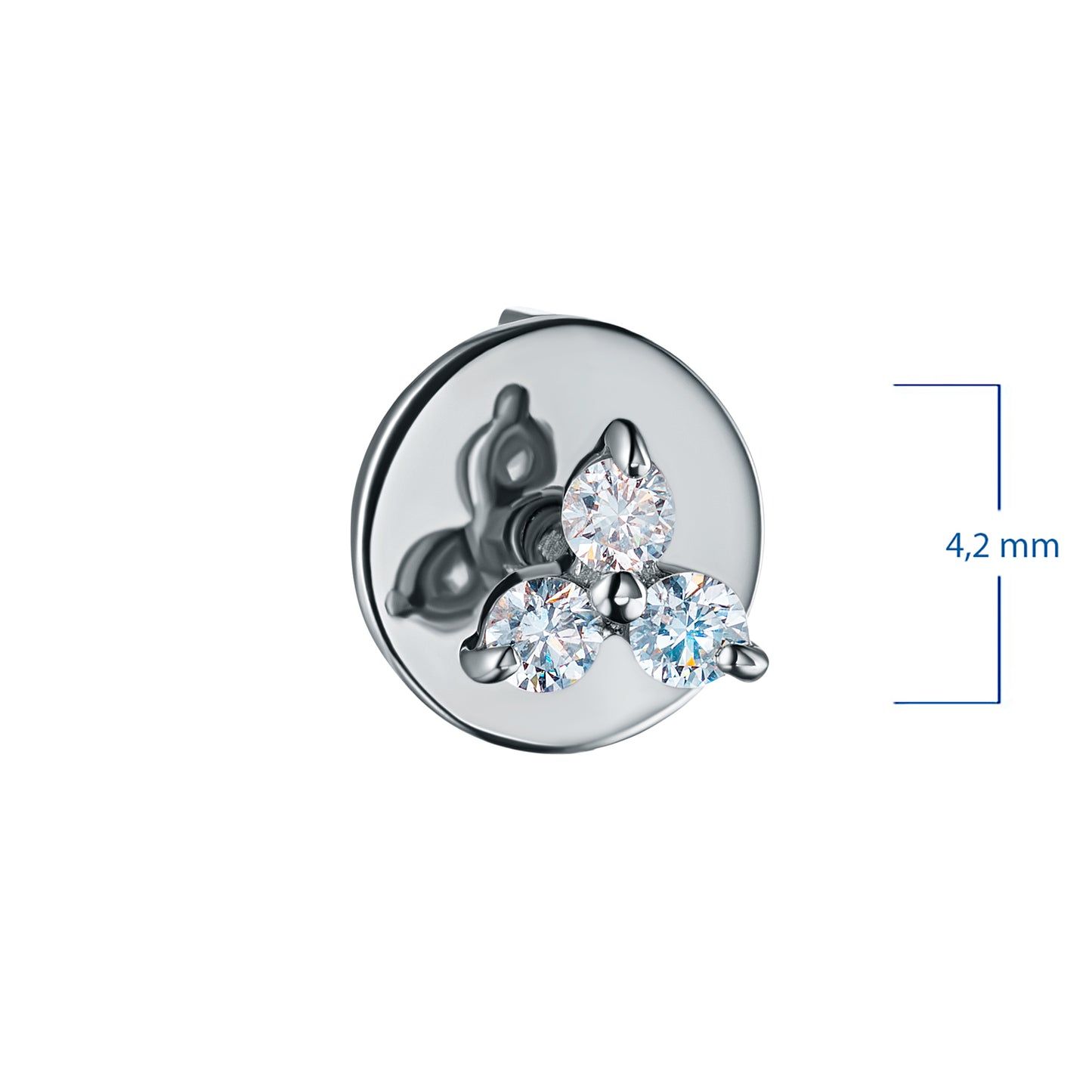 Sterling Silver Earring Studs with Lab-Created Diamonds 0.120 CT.TW