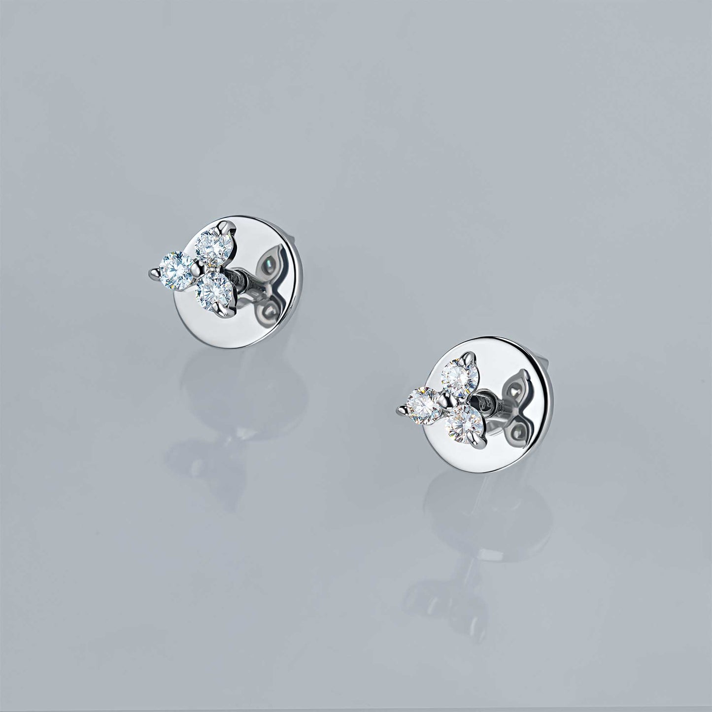 14K White Gold Earring Studs with Lab-Created Diamonds 0.16 CT.TW