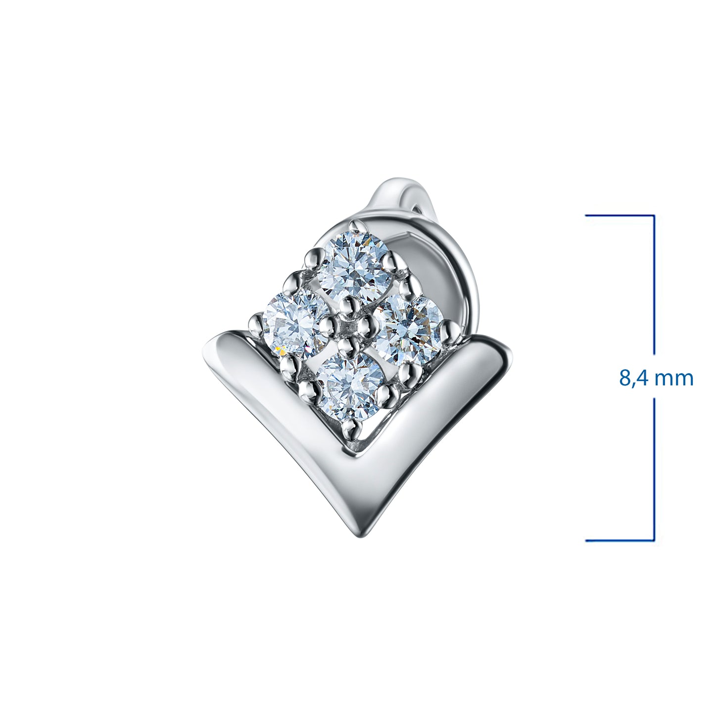 Sterling Silver Earring Studs with Lab-Created Diamonds 0.280 CT.TW