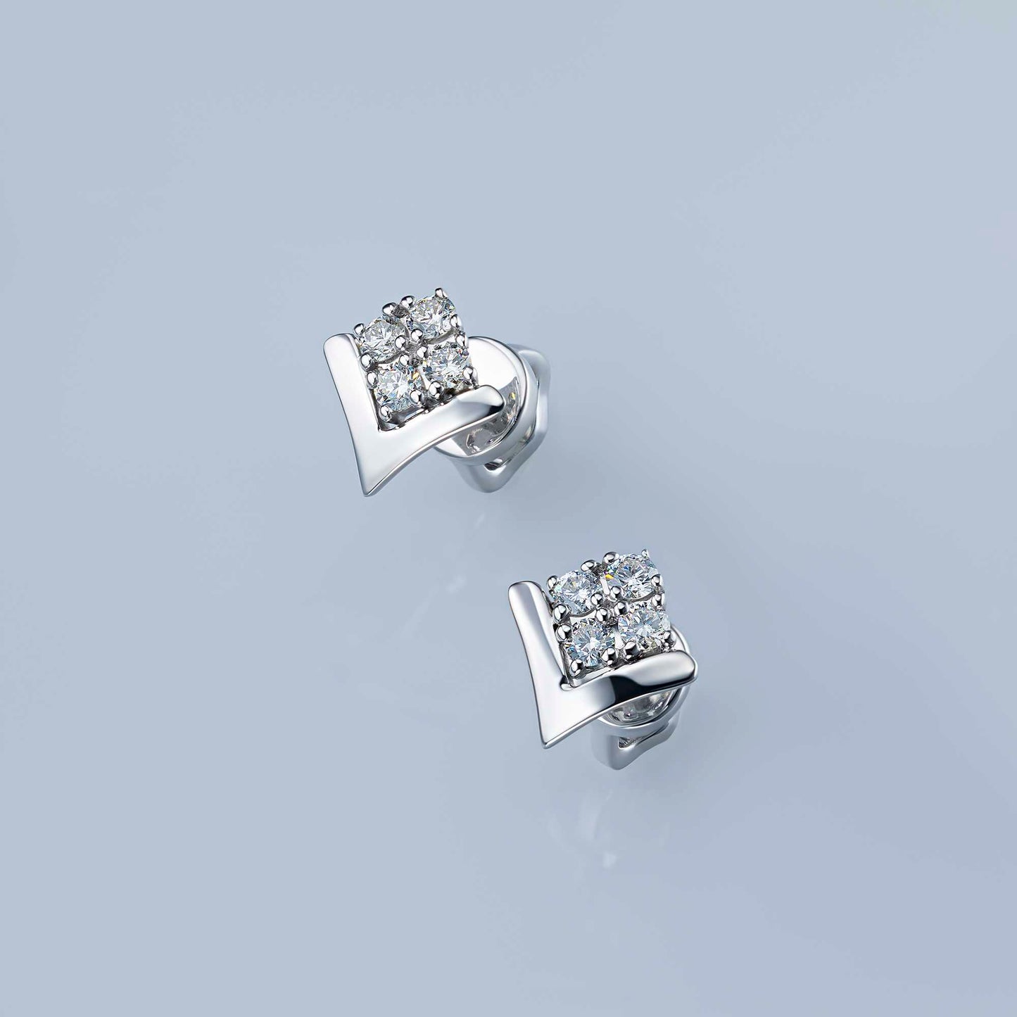 Sterling Silver Earring Studs with Lab-Created Diamonds 0.280 CT.TW