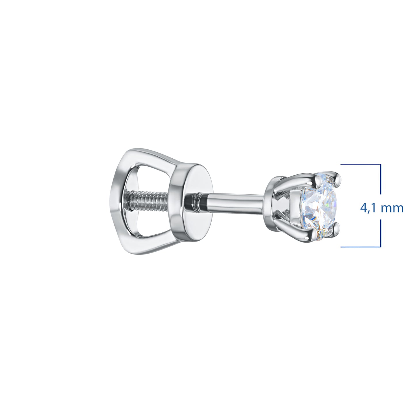 Sterling Silver Earring Studs with Lab-Created Diamonds 0.550 CT.TW