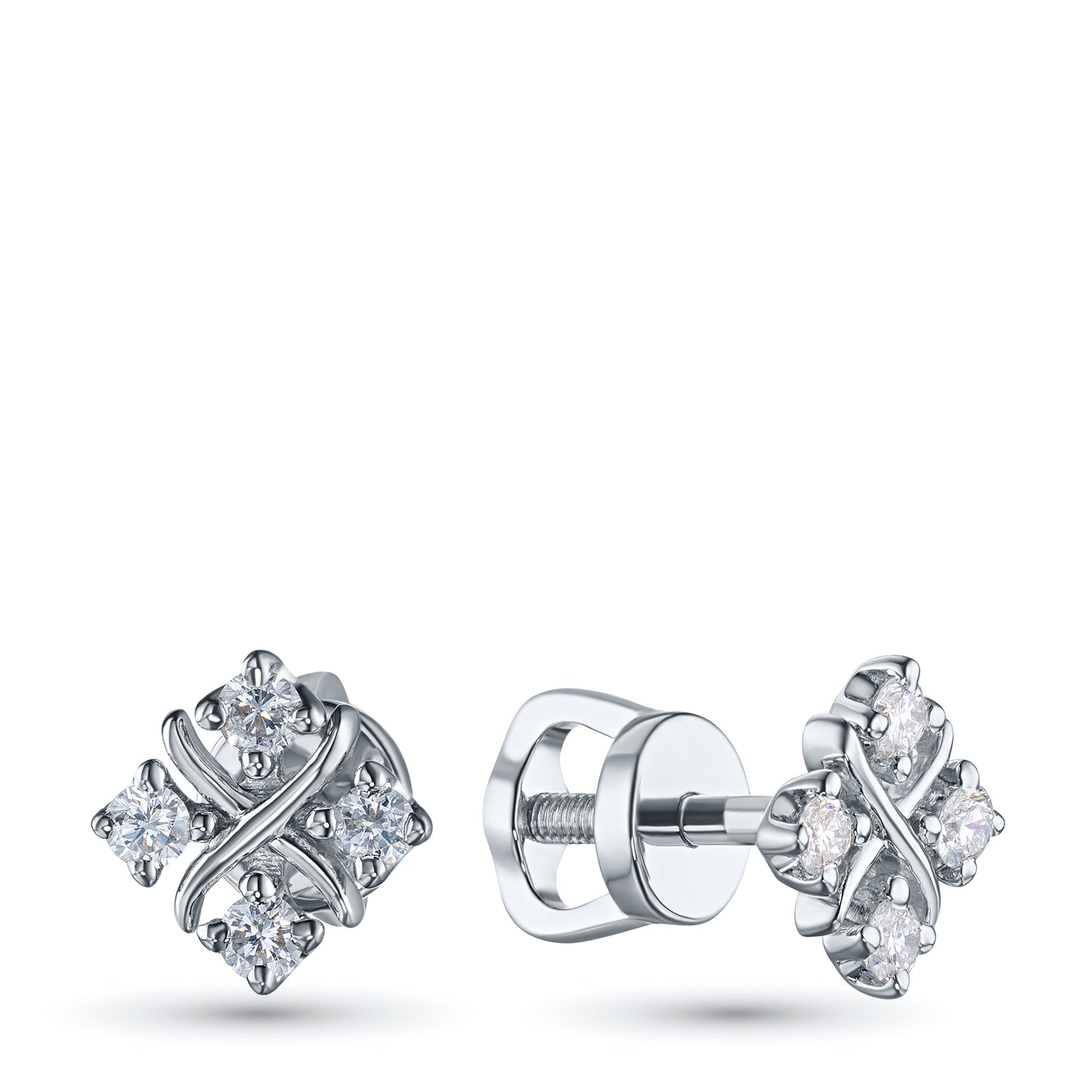 Sterling Silver Earring Studs with Lab-Created Diamonds 2.510 CT.TW