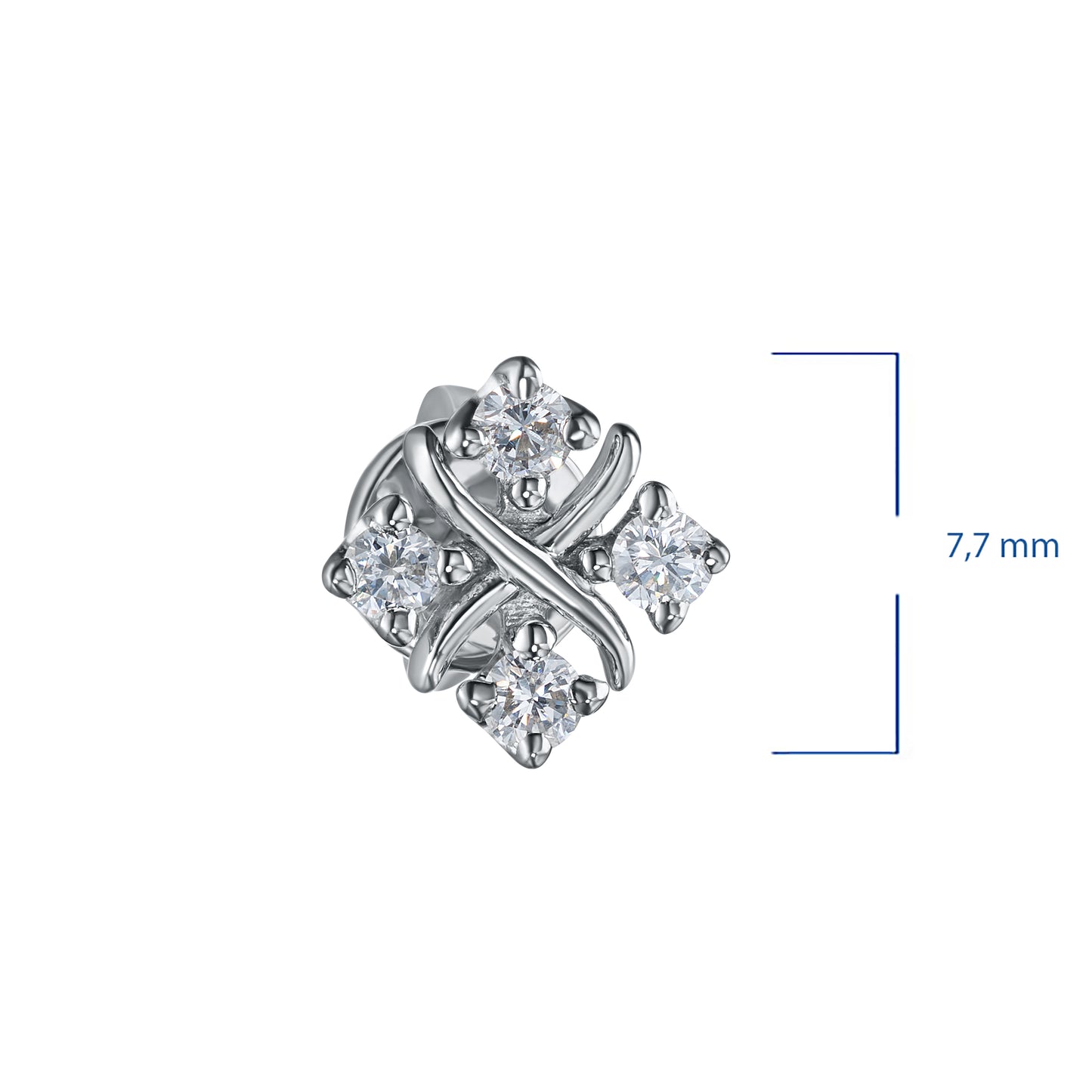 Sterling Silver Earring Studs with Lab-Created Diamonds 2.510 CT.TW