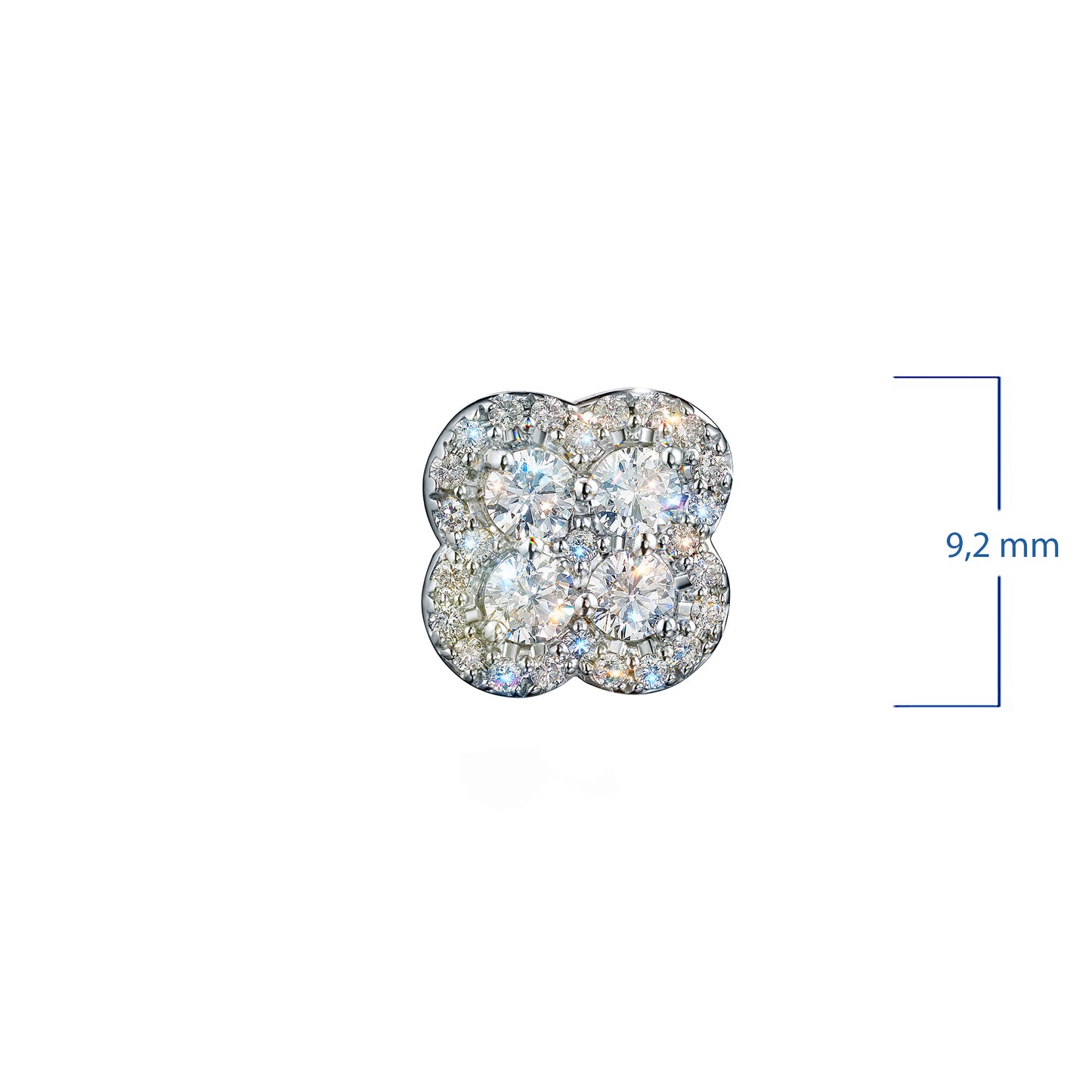 Sterling Silver Earring Studs with Lab-Created Diamonds 1.03 CT.TW