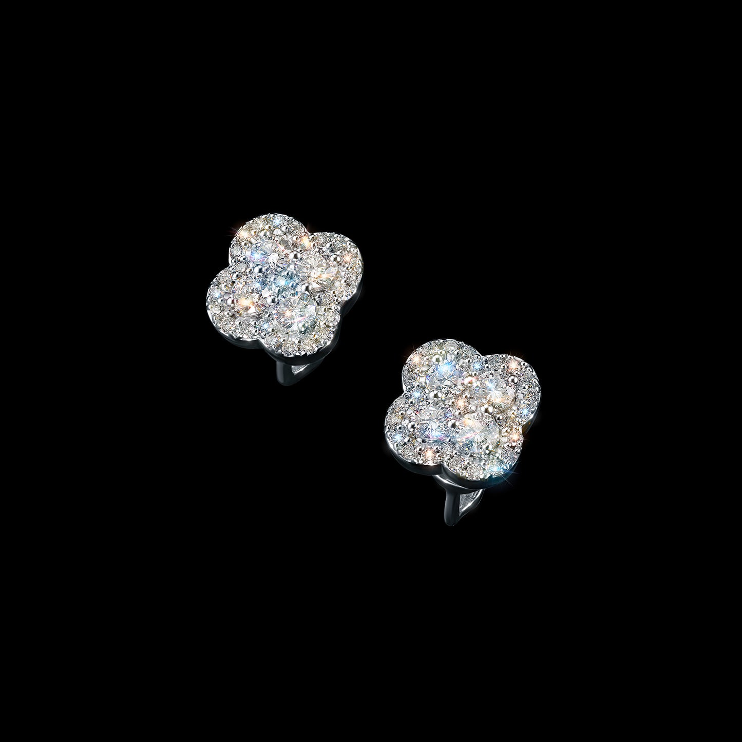 Sterling Silver Earring Studs with Lab-Created Diamonds 21.720 CT.TW