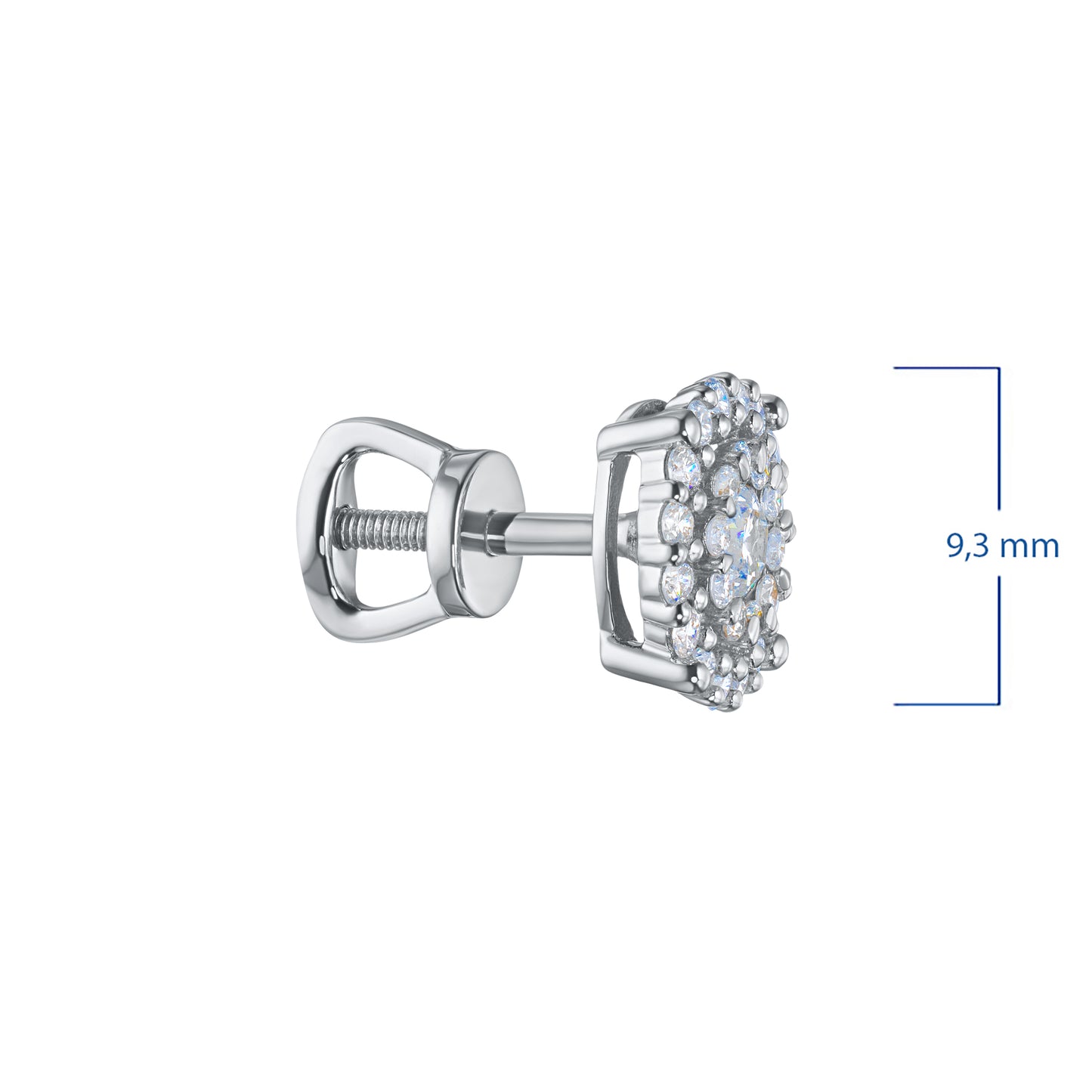 Sterling Silver Earring Studs with Lab-Created Diamonds 0.76 CT.TW