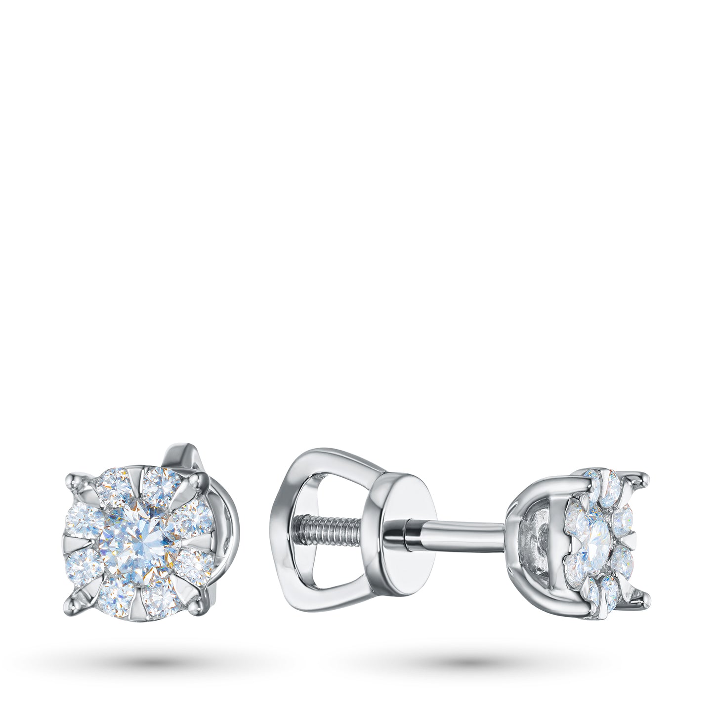 Sterling Silver Earring Studs with Lab-Created Diamonds 0.40 CT.TW