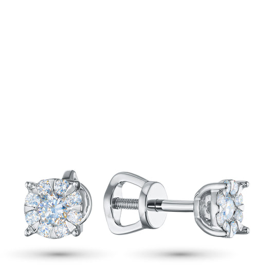 Sterling Silver Earring Studs with Lab-Created Diamonds 0.40 CT.TW