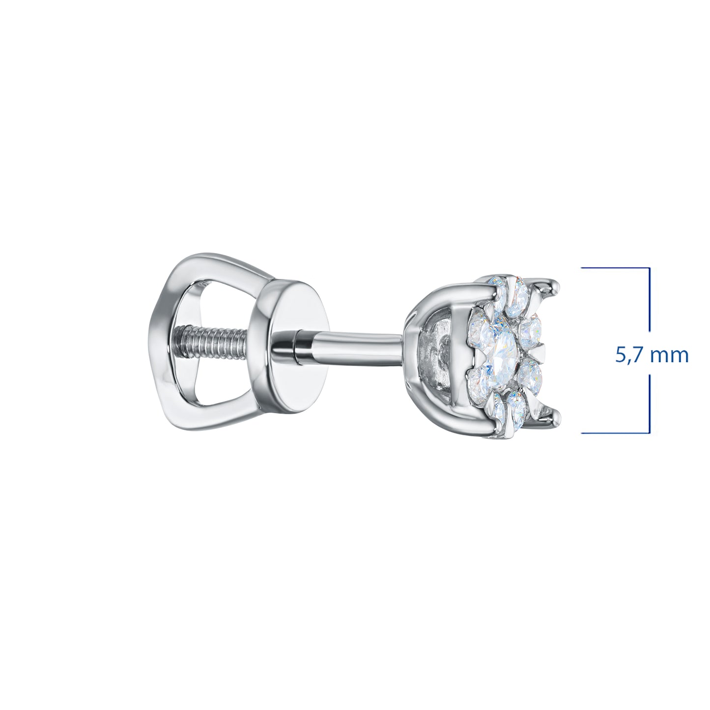 Sterling Silver Earring Studs with Lab-Created Diamonds 0.40 CT.TW