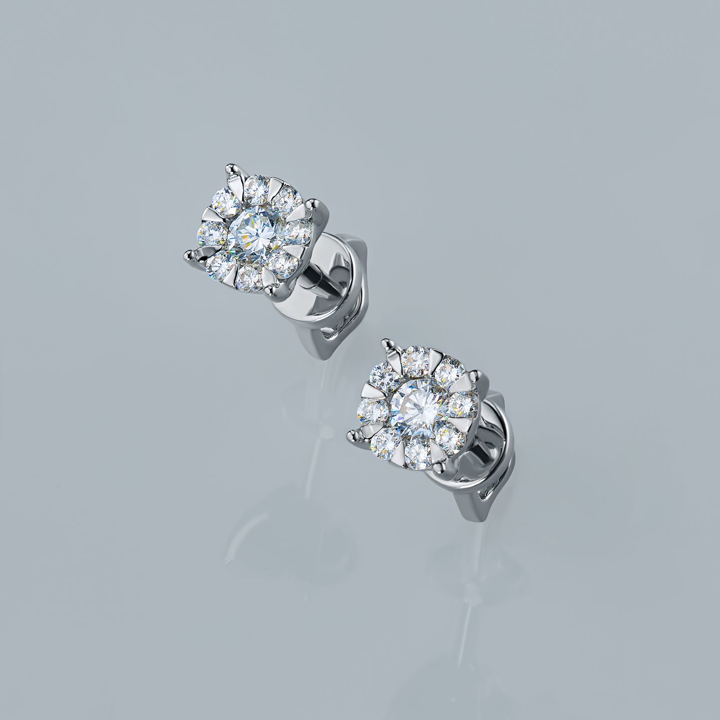 Sterling Silver Earring Studs with Lab-Created Diamonds 0.40 CT.TW