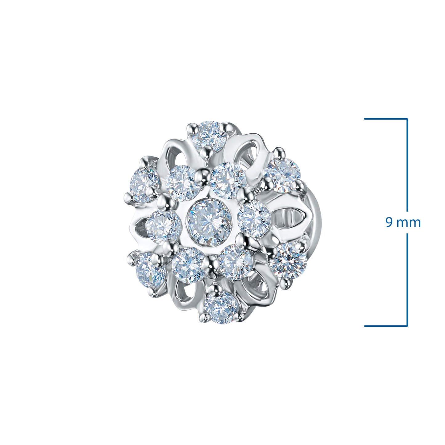 Серьги-гвоздики из стерлингового серебра с выращенными в лаборатории бриллиантами 0,560 карата 