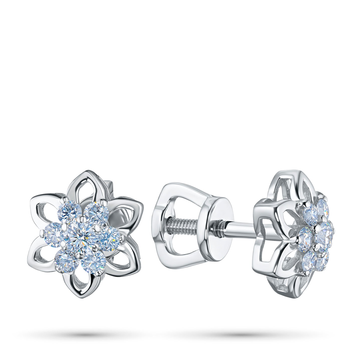 Σκουλαρίκια από ασήμι 925 με διαμάντια κατασκευασμένα σε εργαστήριο 0,320 CT.TW 