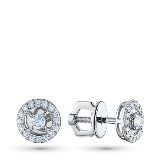 Sterling Silver Earring Studs with Lab-Created Diamonds 5.120 CT.TW