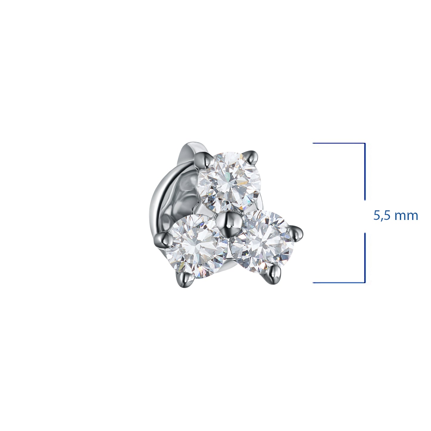 Σκουλαρίκια από ασήμι 925 με διαμάντια κατασκευασμένα σε εργαστήριο 0,720 CT.TW 